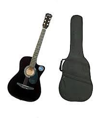 Jixing JXNG BLK C Acoustics Guitar (size 38 inches, Linden wood body, with strap )